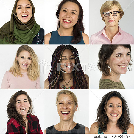 Collages diverse women together in square 32034558