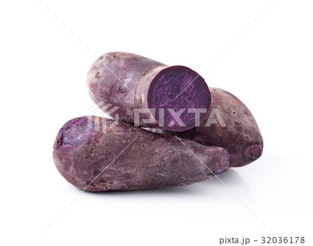 sweet potatoes on the white background 32036178