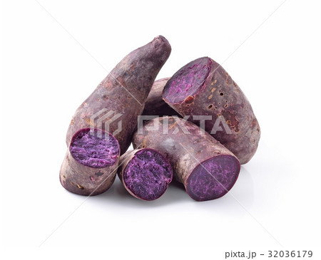 sweet potatoes on the white background 32036179