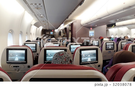 Airplane interior seats view Airplane interior seats view 32038078