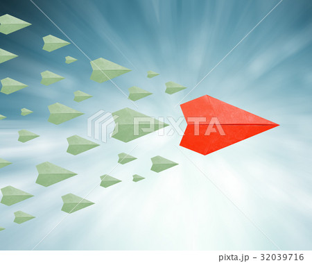 leadership concept with paper plane 32039716