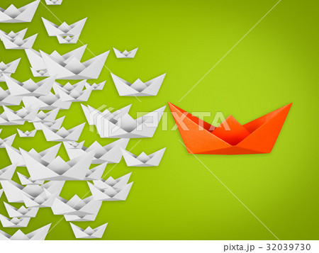 leadership concept with paper boat 32039730