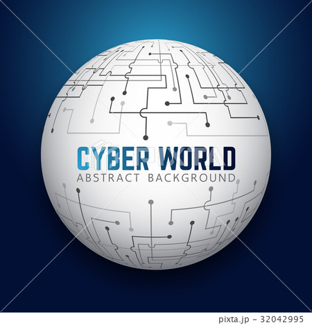 Abstract Print Circuit Sphere Design 32042995