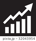 Growing bars graphic icon with rising arrow 32043954