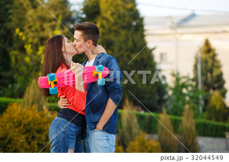 Teenagers on date. First love 32044549