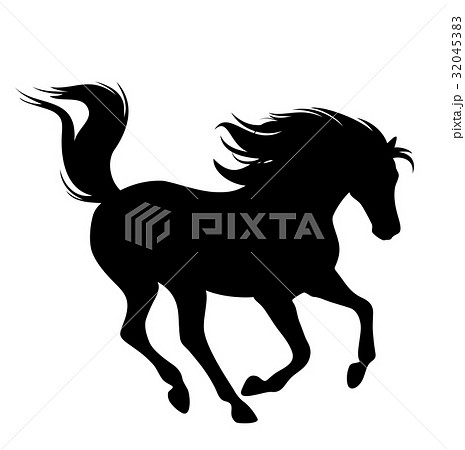 running horse black vector silhouette 32045383