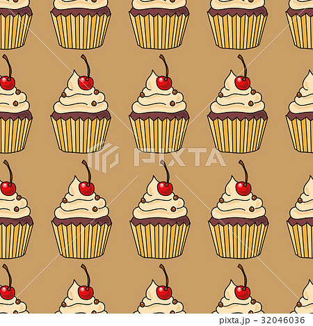 Seamless pattern with cakes, vector illustration 32046036