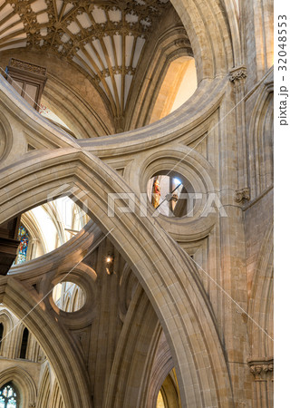 St Andrew's Cross arches in Wells cathedral St Andrew's Cross arches in Wells cathedral 32048553