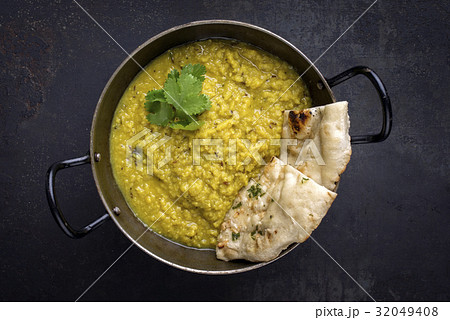 Indian Dal Soup with Chapati in Bowl 32049408