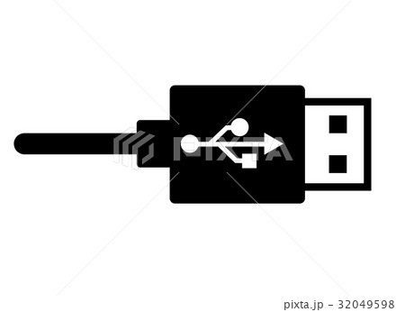 Usb ユーエスビー パソコン 端子 コネクタ イラスト 白黒 色 プラグプレイ 通信 Itのイラスト素材
