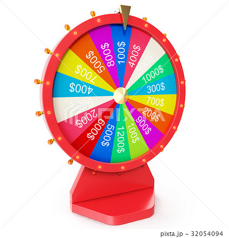 Realistic spinning fortune wheel, lucky roulette Realistic spinning fortune wheel, lucky roulette 32054094