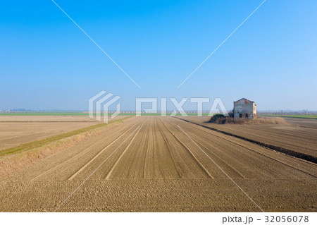 Rural Italian landscape from Po river lagoon. Rural Italian landscape from Po river lagoon. 32056078