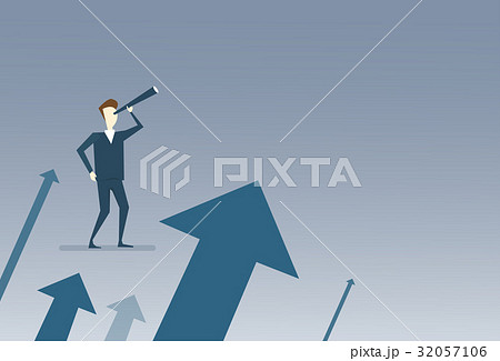 Businessman Looking With Binocular On Financial Businessman Looking With Binocular On Financial 32057106