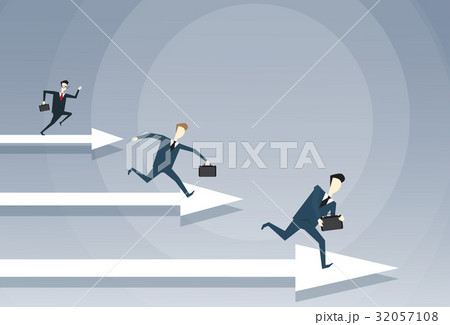 Business People Group Run Team Leader On Arrow Business People Group Run Team Leader On Arrow 32057108