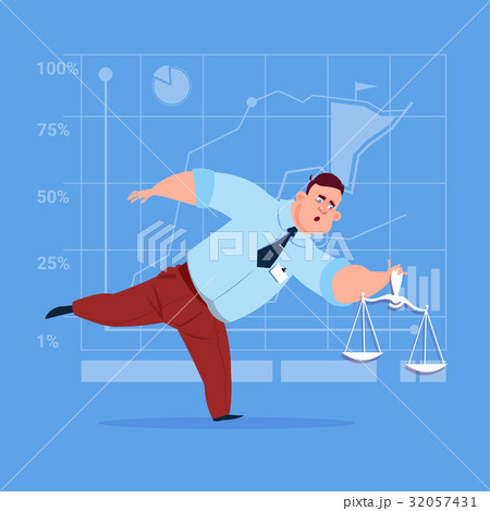 Business Man Holding Weights Scale Legal Service 32057431
