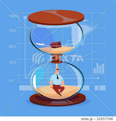 Business Man Inside Sand Watch Clock Deadline Time 32057596