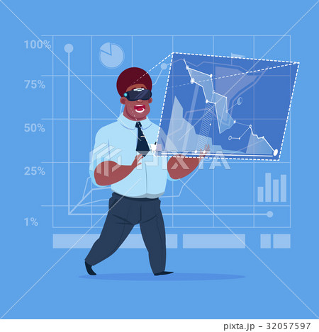 African American Business Man Wear Virtual Reality 32057597