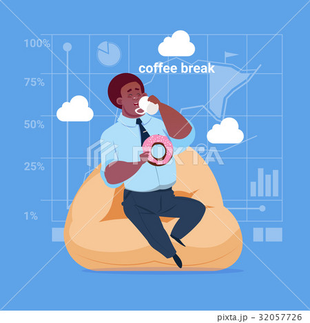 African American Business Man Having Lunch During African American Business Man Having Lunch During 32057726