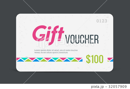 Gift voucher. Modern template with futuristic 32057909