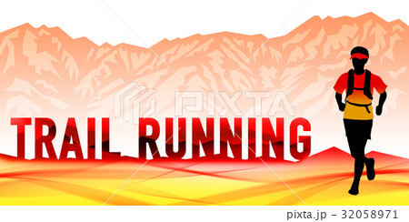 トレイルランニング_レッド トレイルランニング_レッド 32058971