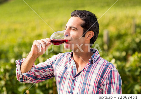 Male vintner having wine 32063451