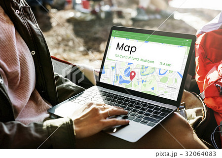 Map GPS Location Direction Position Graphic 32064083