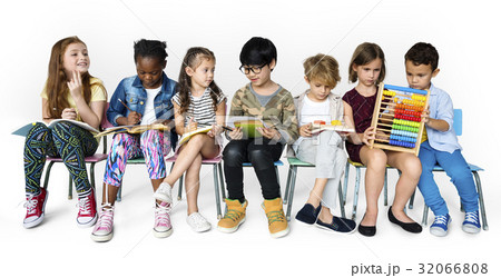 Group of students sit together study Group of students sit together study 32066808