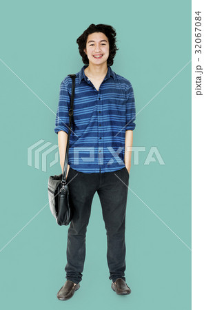 Young Adult with Smile Face Cheerful Studio Portrait 32067084
