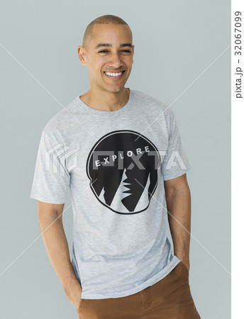 A guy with a explore t-shirt A guy with a explore t-shirt 32067099