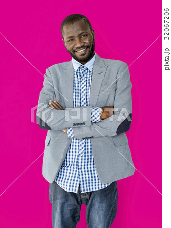 Adult African Man Smile Studio Portrait 32067206