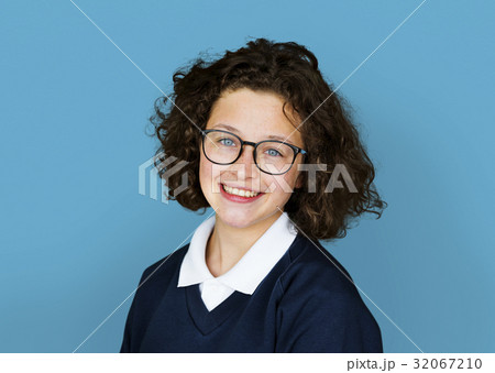 Young girl student smiling studio portrait Young girl student smiling studio portrait 32067210