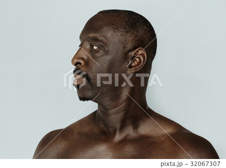 Adult Man Serene Face Expression Studio Portrait Adult Man Serene Face Expression Studio Portrait 32067307