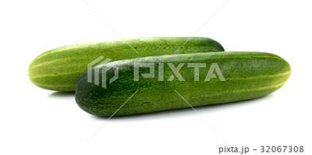 two cucumber isolated on white background 32067308