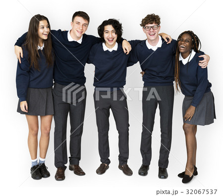 Group of Diverse Students Friendship Together Studio Portrait Group of Diverse Students Friendship Together Studio Portrait 32067537