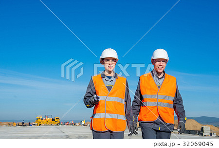 two engineers at airport runway two engineers at airport runway 32069045