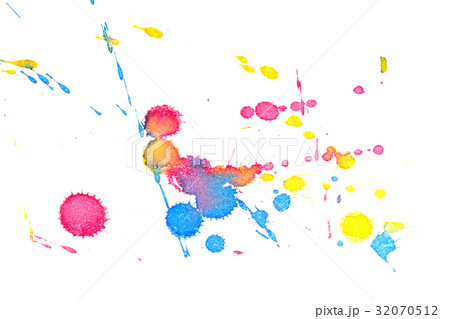 Abstract red yellow blue ink splash 32070512
