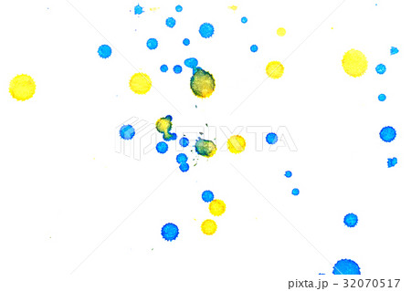 Abstract yellow blue ink splash 32070517