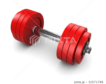 red dumbbell 32071786