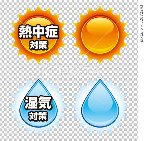 Measures against heat stroke Moisture countermeasure icon Measures against heat stroke Moisture countermeasure icon 32072243