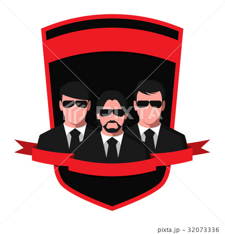 Silhouettes of people in black suits and glasses 32073336