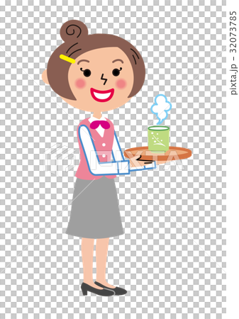 庶務　OL　お茶汲み　イラスト 32073785