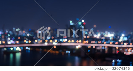 Blurred bokeh city lights background 32074346