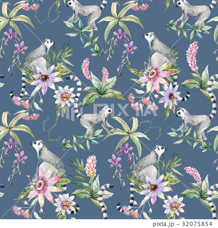Tropical wildlife pattern 32075854