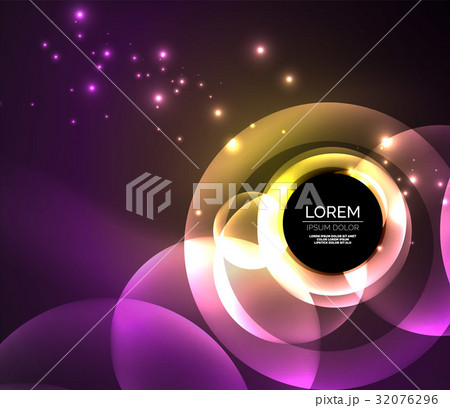 Glowing shiny overlapping circles composition on 32076296