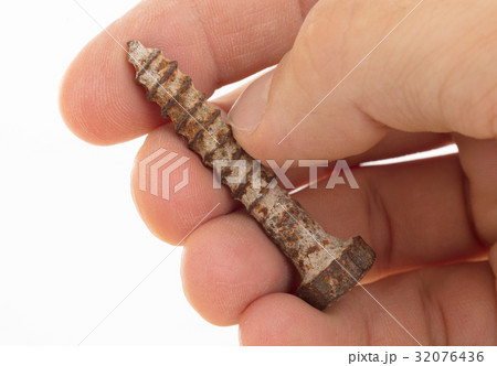 Rusted old screw isolated Rusted old screw isolated 32076436