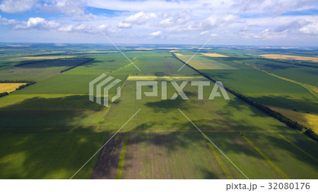 A panorama of a field of summer days from a bird's A panorama of a field of summer days from a bird's 32080176