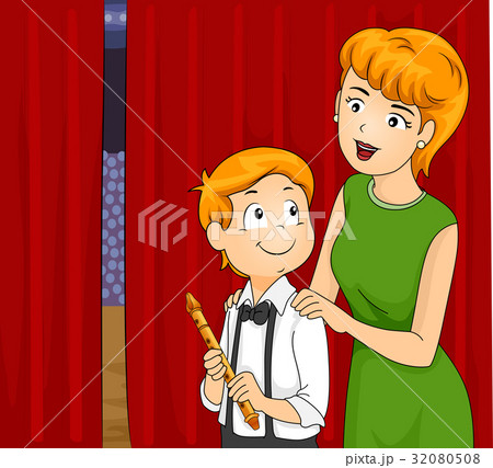 Kid Boy Mom Flute Back Stage 32080508