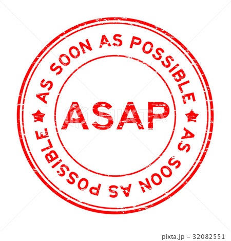 Grunge red ASAP(As soon as possible) rubber stamp 32082551