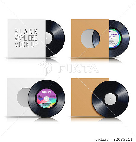 Vinyl Disc Set. Blank Isolated White Background 32085211