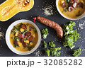 pumkin soup with kale, quinoa and chorizo 32085282